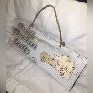 Handmade country wall plaque Fresh Produce Daily
